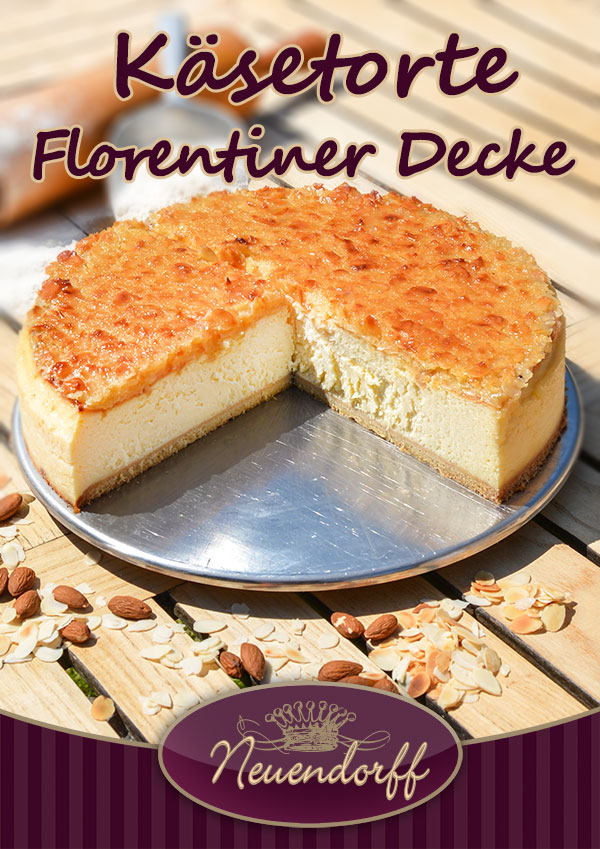 Käsetorte mit Florentiner Decke - Torten-Onlineshop.de - Ihr Torten ...