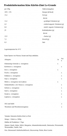 Kse Krbis Zimt